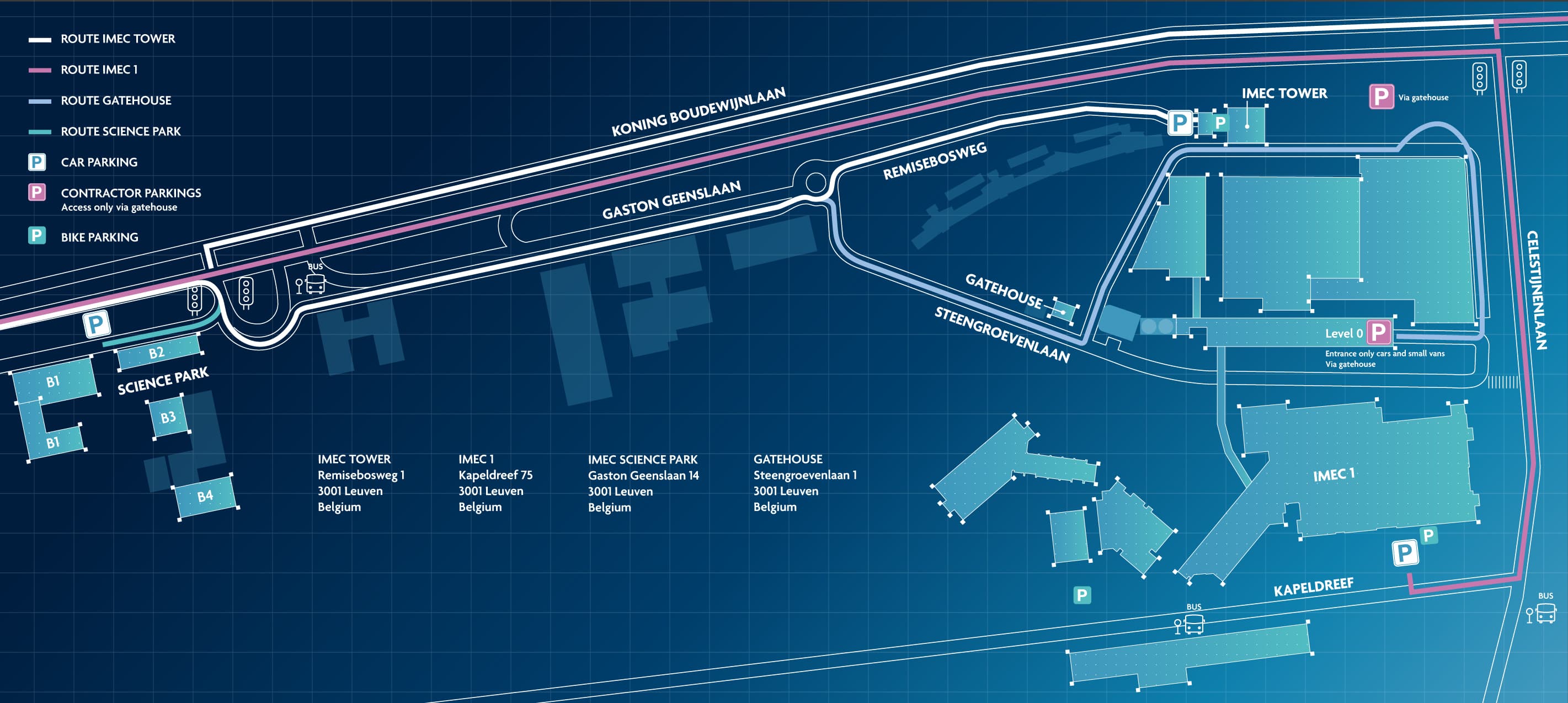 Siteplan Parking imec Leuven