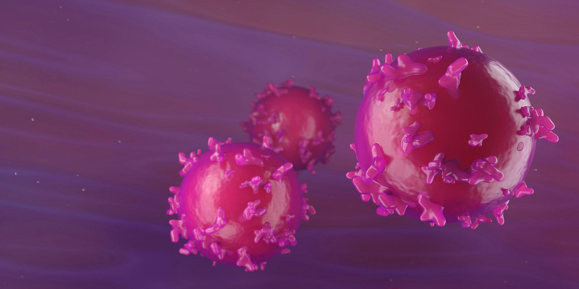 3D Illustration of T-Cells or Cancer Cells