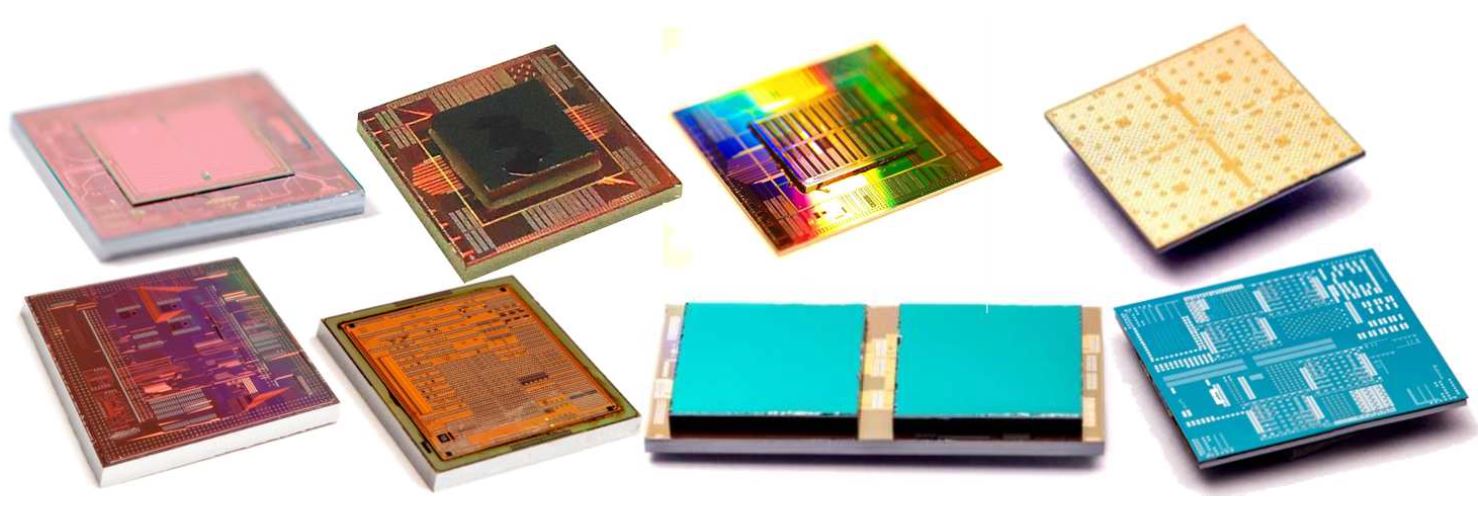 Examples of 3D stacked test chips at imec