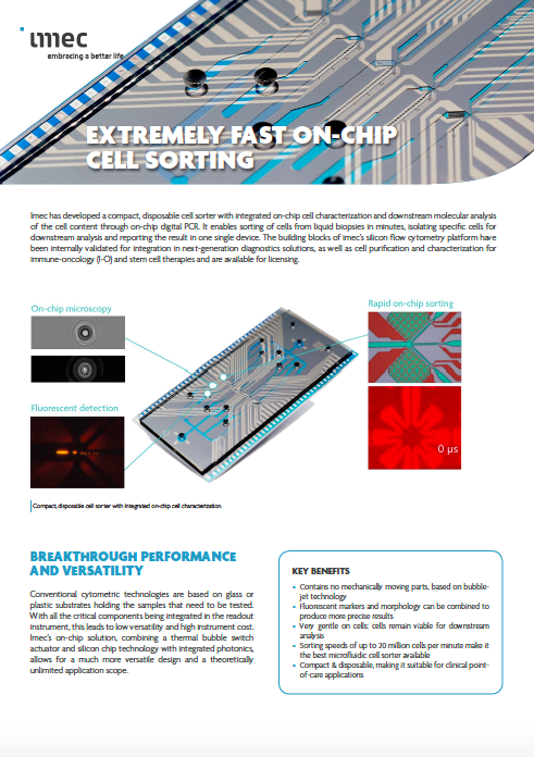 Extremely fast on-chip cell sorter
