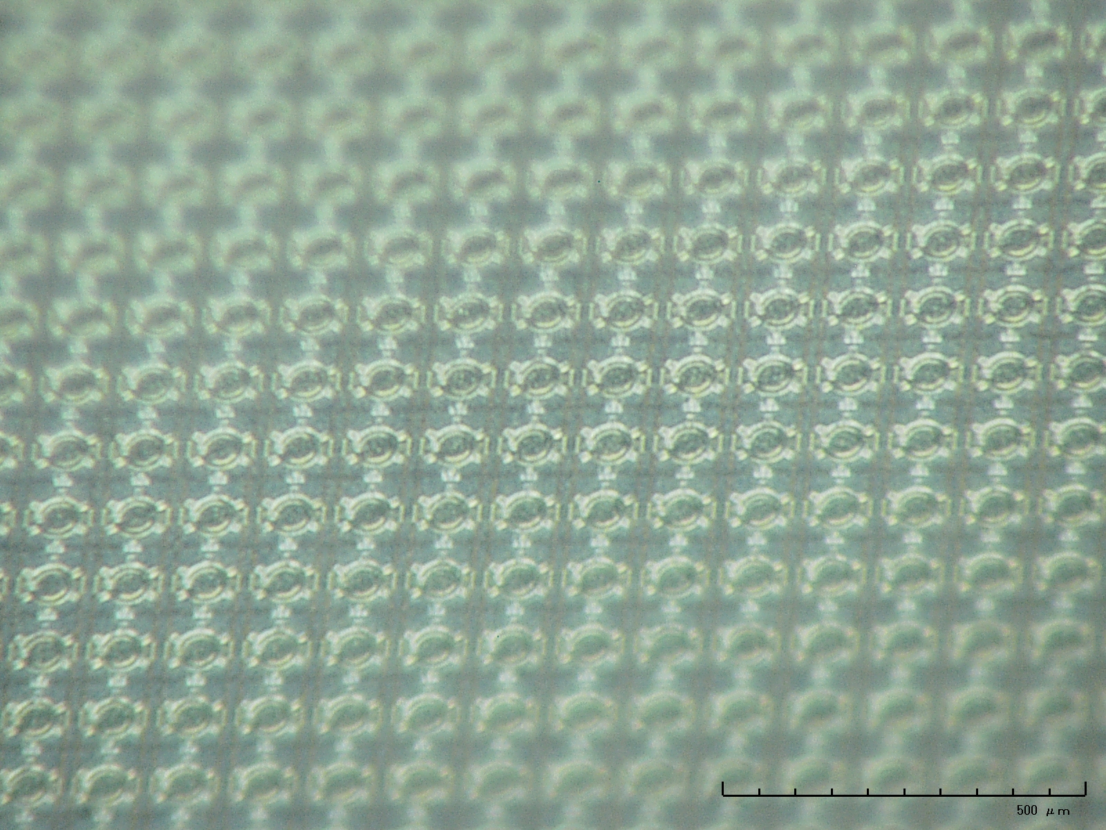 Microscopic picture of a pMUT array. 