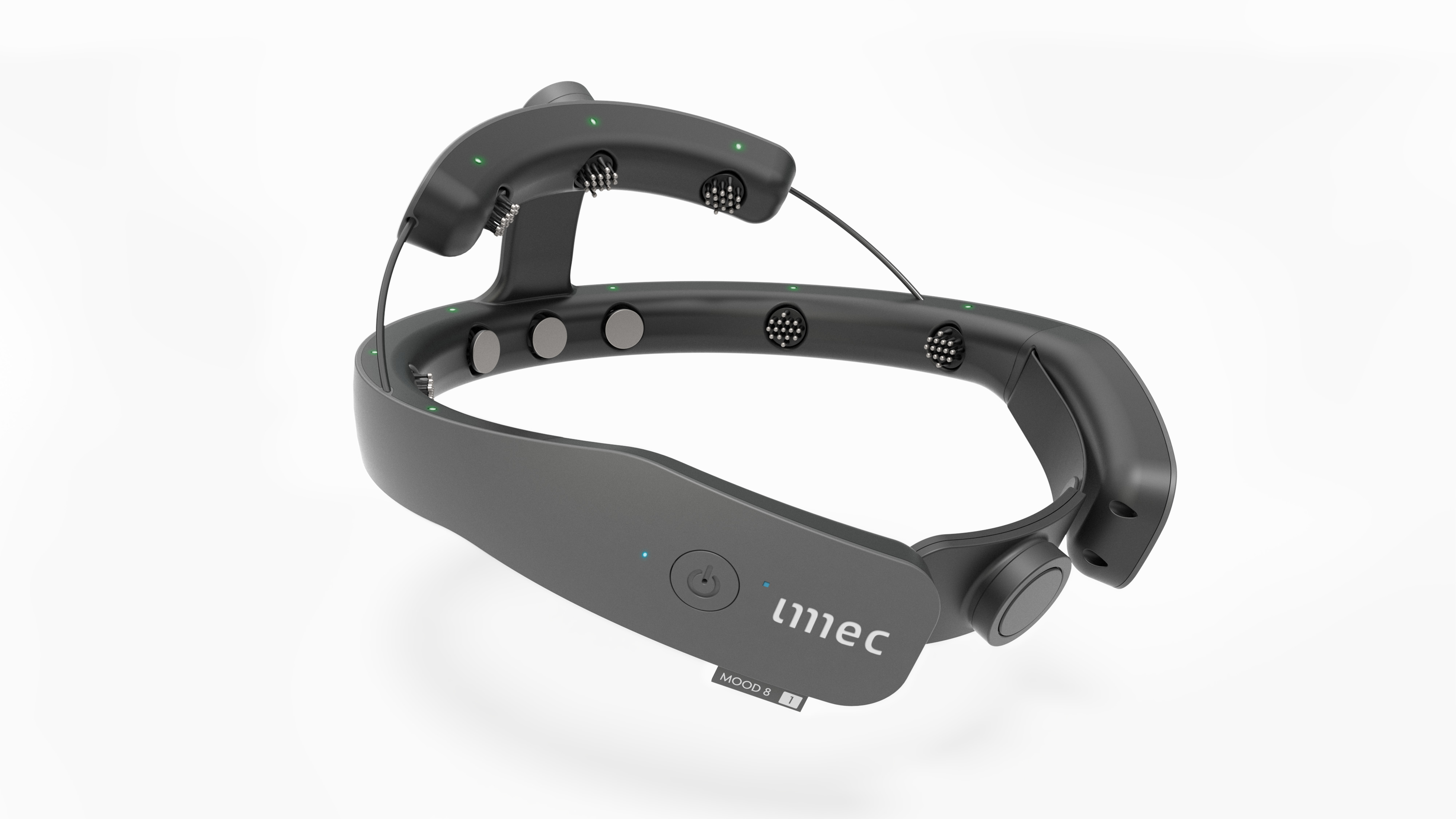 Two of imec’s EEG headsets: the one from the press release in 2018 and the one developed for Amorepacific to be used as an investigational device for fragrance studies.