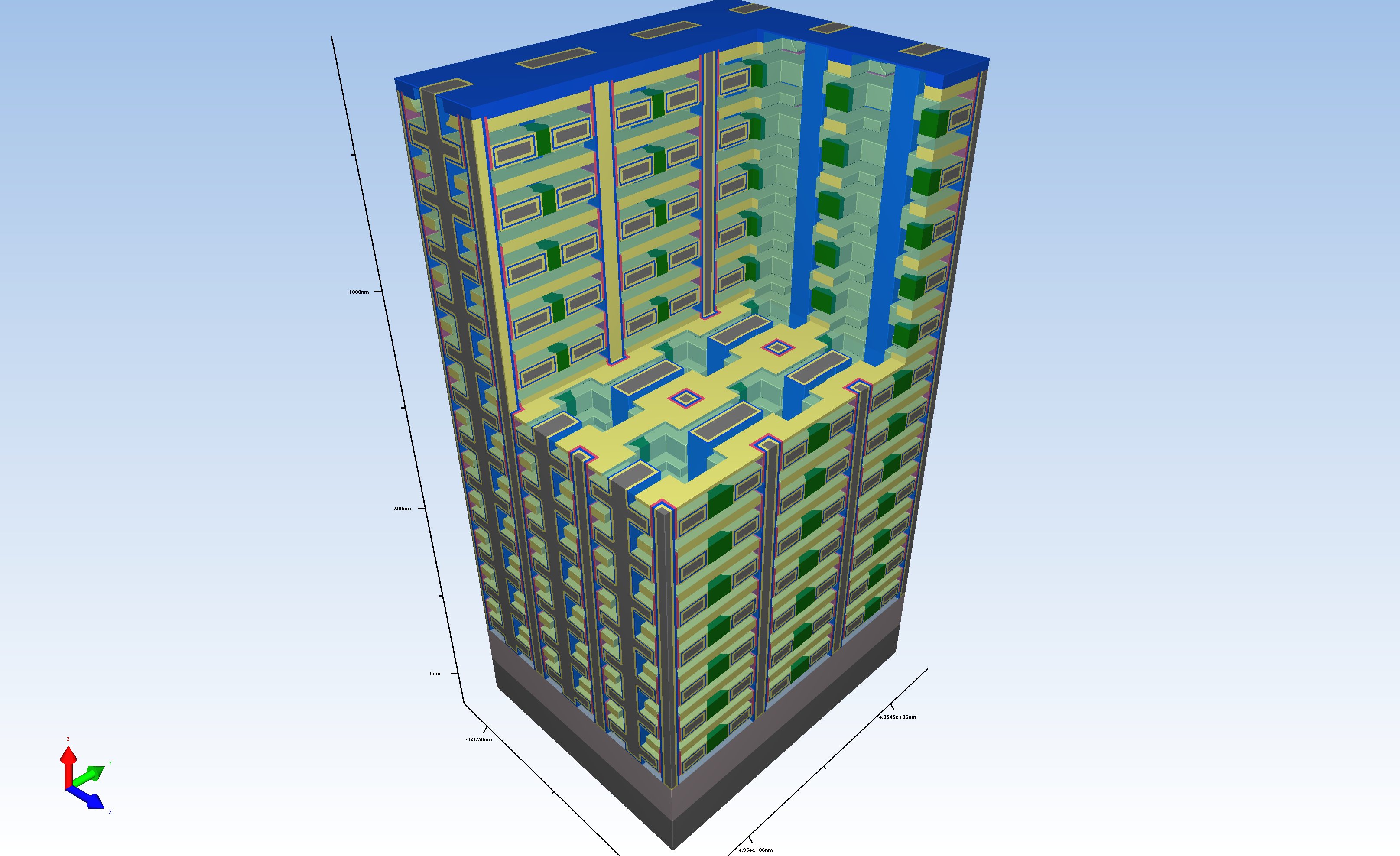 Figure - Example of a potential 3D-DRAM integration based on an alternative semiconductor. 