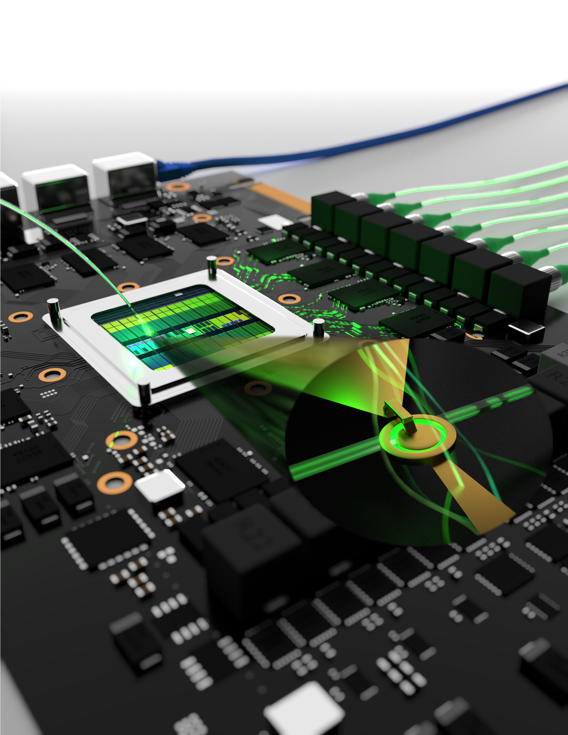 Artist impression of Christian Haffner’s Ph.D. work on plasmonics for optical communications