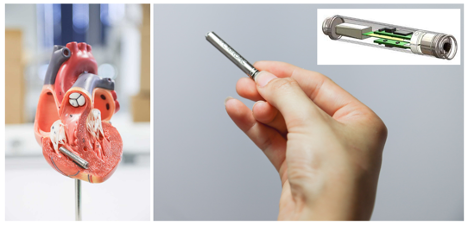 The innovative pacemaker solution of Cairdac, relying on three separate ASICs which in the future will be combined into one.