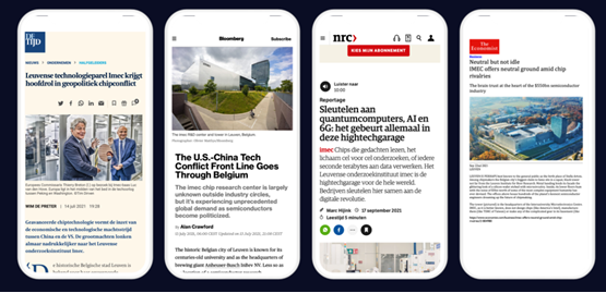Printscreens of newspaper articles