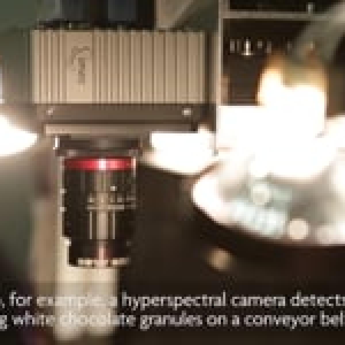 A close up of a hyperspectral camera put in a bright environment
